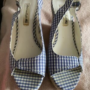 American Eagle Outfitters Blue Gingham Women's Sandals